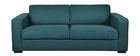 Sofá moderno 3 plazas de tela azul pavo GOTTA